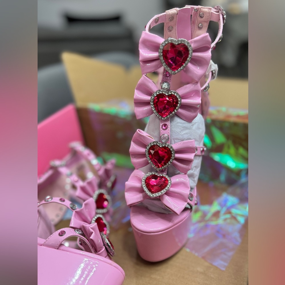 Dolls kill-Sugar Thrillz platform heels patent pink - brand new